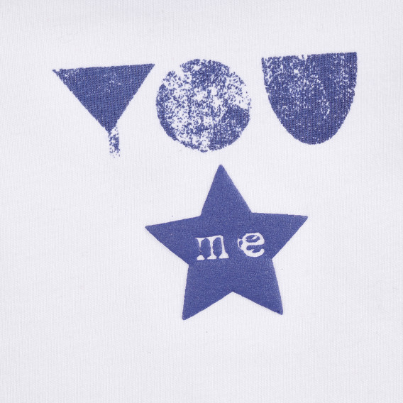 Bluză din bumbac, albă cu imprimeu albastru, pentru băieței Tape a l'oeil 171350 2