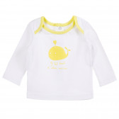 Bluză albă din bumbac cu design galben pentru fetițe Tape a l'oeil 171365 