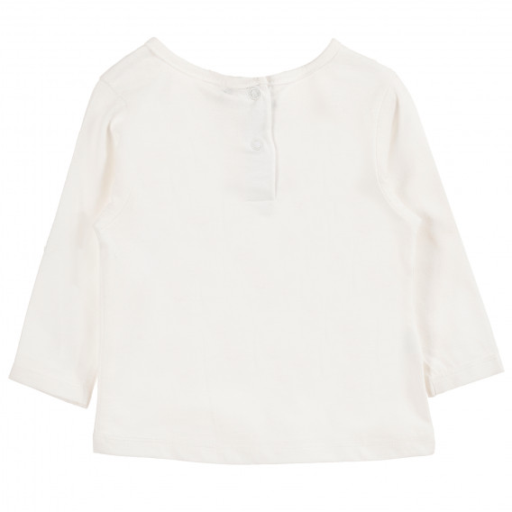 Bluză albă pentru bebeluși din bumbac cu imprimeu pentru fete Tape a l'oeil 171372 4