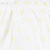 Rochie din bumbac pentru fetițe, albă cu puncte galbene Tape a l'oeil 171418 3