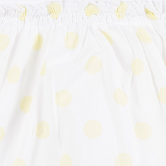 Rochie din bumbac pentru fetițe, albă cu puncte galbene Tape a l'oeil 171418 3
