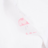 Rochie din bumbac cu mâneci lungi în alb pentru fetițe Tape a l'oeil 171423 3