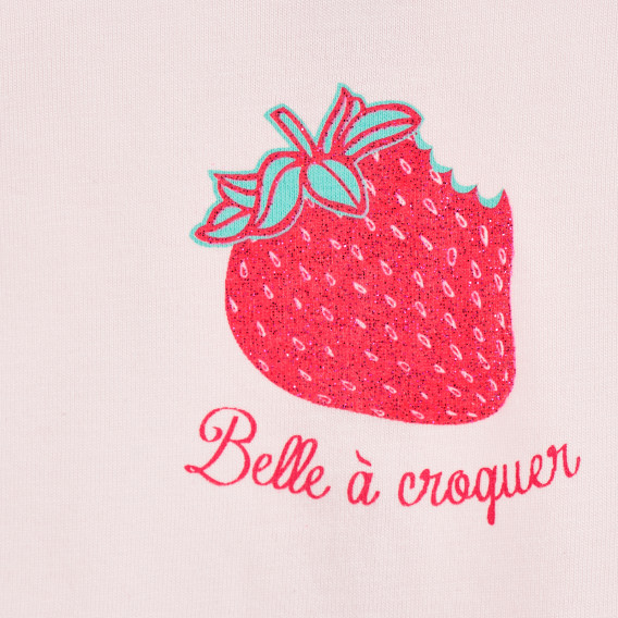 Bluză roz din bumbac cu imprimeu căpșune, pentru fetițe Tape a l'oeil 171426 2