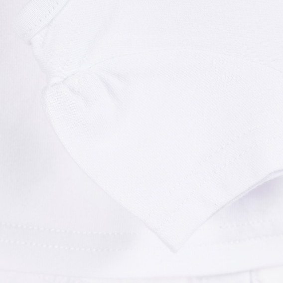 Tricou alb din bumbac cu imprimeu stea, pentru fetițe Tape a l'oeil 171435 3
