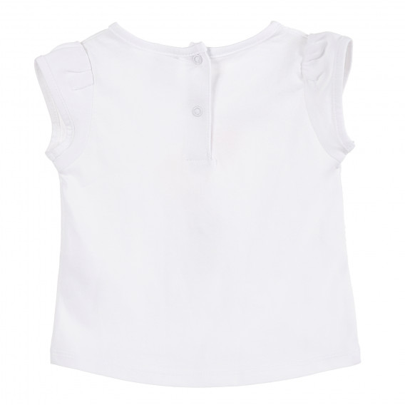 Tricou din bumbac de culoare albă pentru fetițe Tape a l'oeil 171448 4