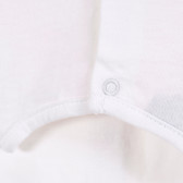 Rochie din bumbac alb cu imprimeu de față zâmbitoare pentru fetițe Tape a l'oeil 171463 3