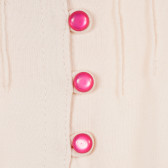 Rochie din bumbac bej cu nasturi roz, pentru fetițe Tape a l'oeil 171634 3