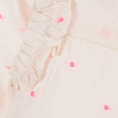 Rochie de bumbac bej, cu buline roz, pentru fetițe Tape a l'oeil 171670 3