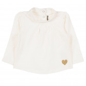Bluză din bumbac de culoare albă, cu detaliu auriu, pentru fetițe Tape a l'oeil 171708 