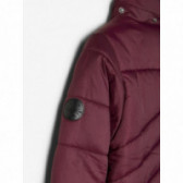 Jachetă din puf roșu închis, cu glugă detașabilă pentru băieți Name it 171951 2