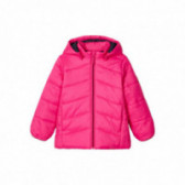 Jachetă din puf roz cu glugă detașabilă pentru fete Name it 171999 