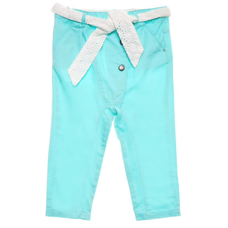 Pantaloni de bumbac în albastru pentru fetițe  172145