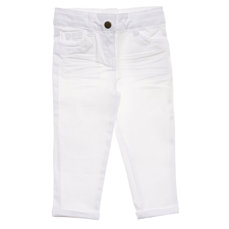 Pantaloni din bumbac de culoare albă  172149