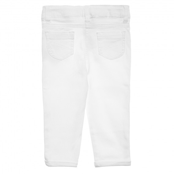Pantaloni din bumbac de culoare albă Tape a l'oeil 172152 4