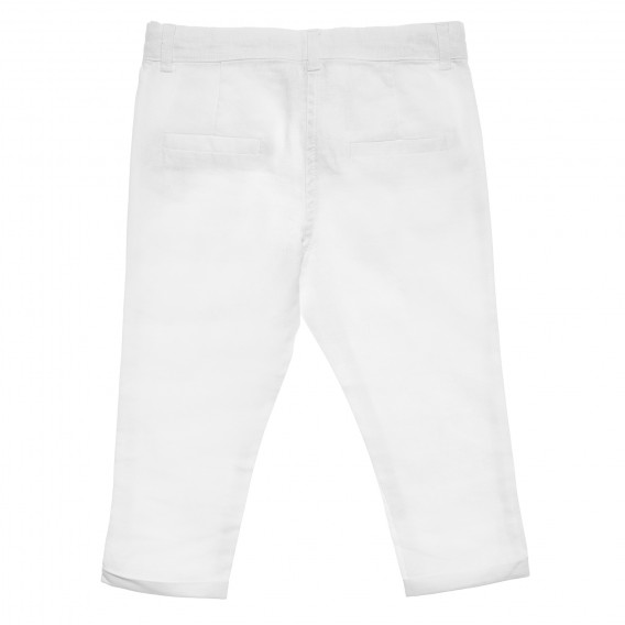 Pantaloni albi cu funda albastră pentru fete Tape a l'oeil 172204 4