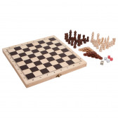 Jocuri de șah, table și zaruri - 3 în 1 într-o cutie de lemn Small Foot 172475 4