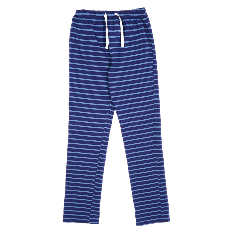 Pantaloni din bumbac albaștri cu dungi  173053