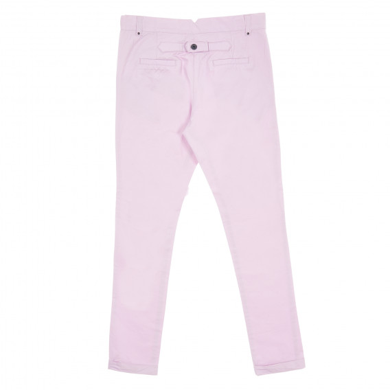 Pantaloni din bumbac violet deschis cu nasture decorativ pentru fete Tape a l'oeil 173113 4