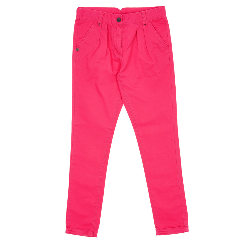 Pantaloni din bumbac de culoare roz pentru fetițe  173114