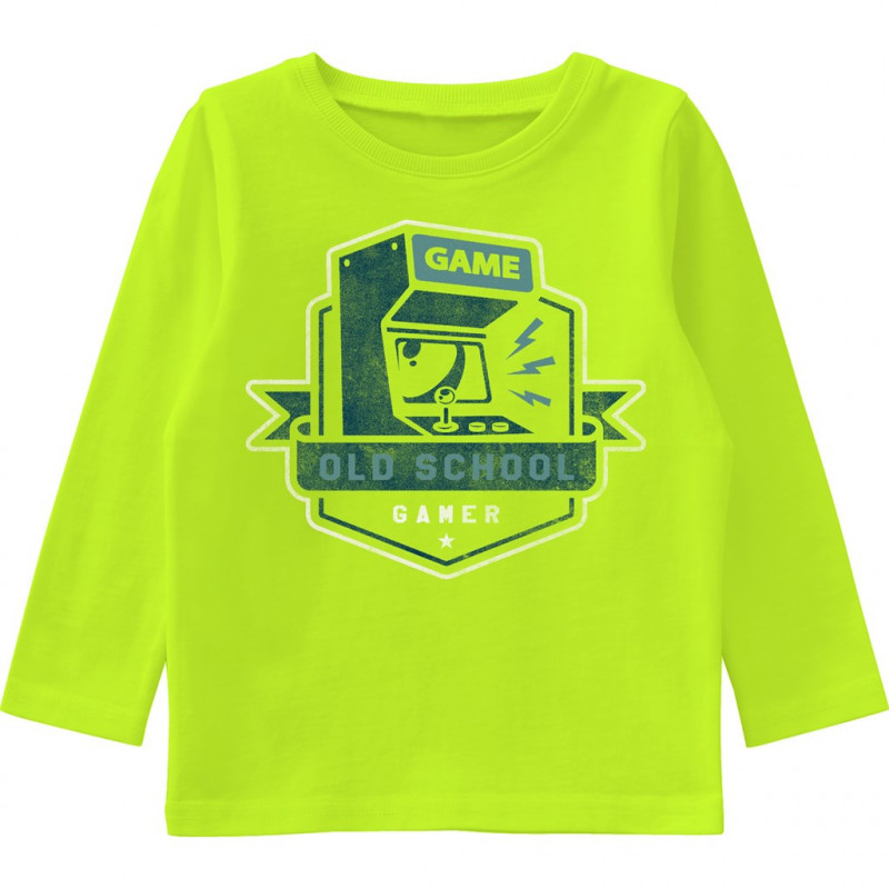 Bluză din bumbac organic cu imprimeu grafic pentru băieți, verde deschis  173196