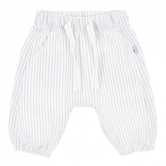 Pantaloni pentru bebeluși din bumbac albi și albaștri Tape a l'oeil 173327 