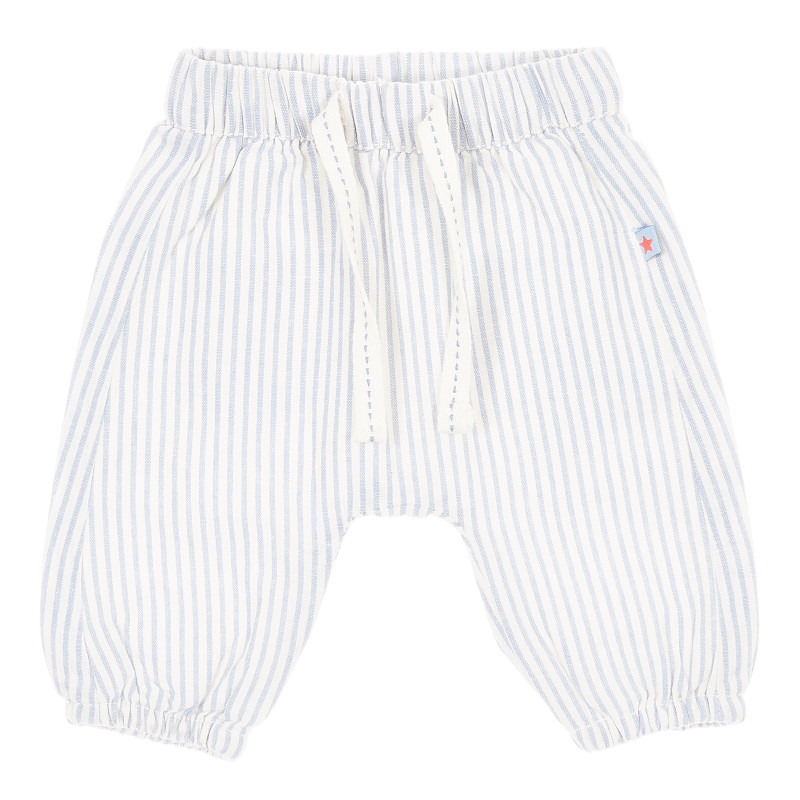 Pantaloni pentru bebeluși din bumbac albi și albaștri  173327