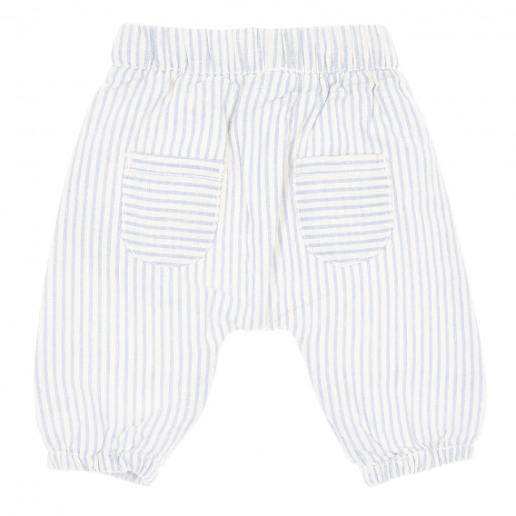 Pantaloni pentru bebeluși din bumbac albi și albaștri Tape a l'oeil 173330 4