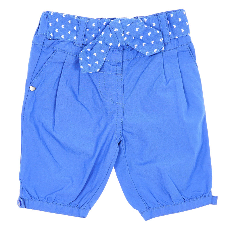 Pantaloni de bumbac pentru fetițe în albastru  173399