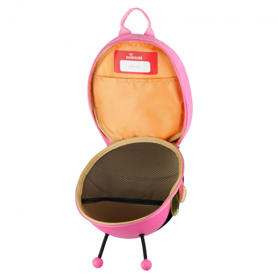 Rucsac mini pentru copii - albină cu centura de siguranță, roz Supercute 173657 4