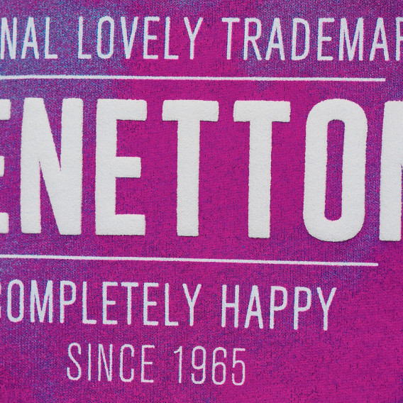 Bluză din bumbac cu mânecă scurtă, culoare violet pentru fete Benetton 173753 8