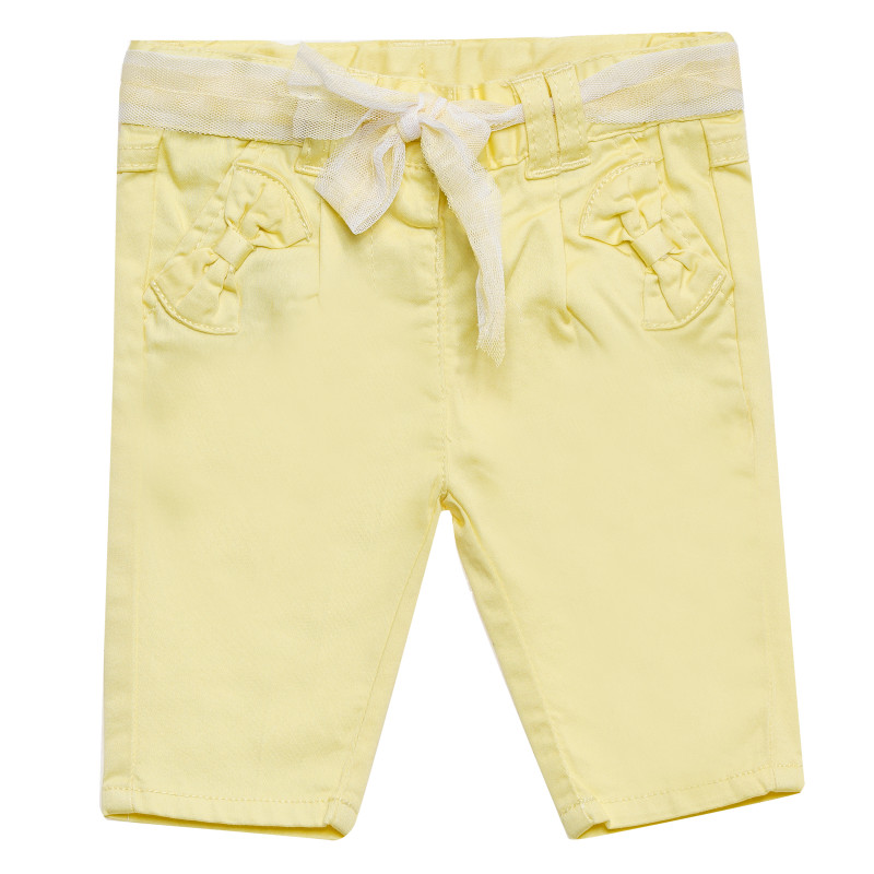 Pantaloni galbeni cu curea pentru fetițe  173792