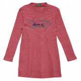 Bluză pentru fete cu dungi și cu inscripție strălucitoare Benetton 173832 8