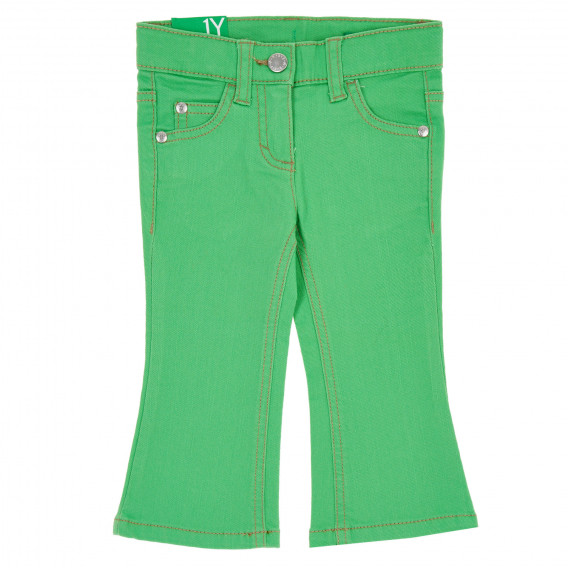 Blugi de bumbac, verzi pentru fete Benetton 174043 