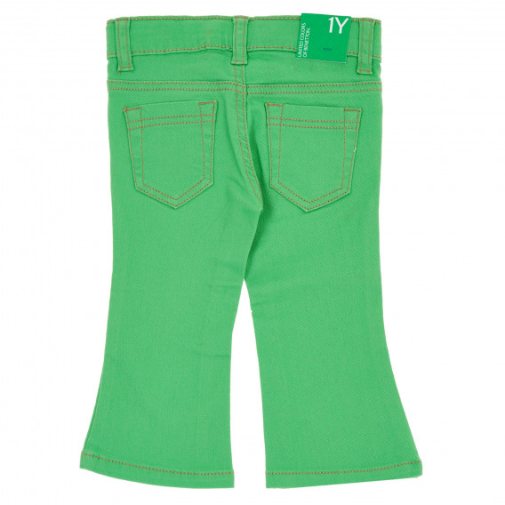 Blugi de bumbac, verzi pentru fete Benetton 174046 4