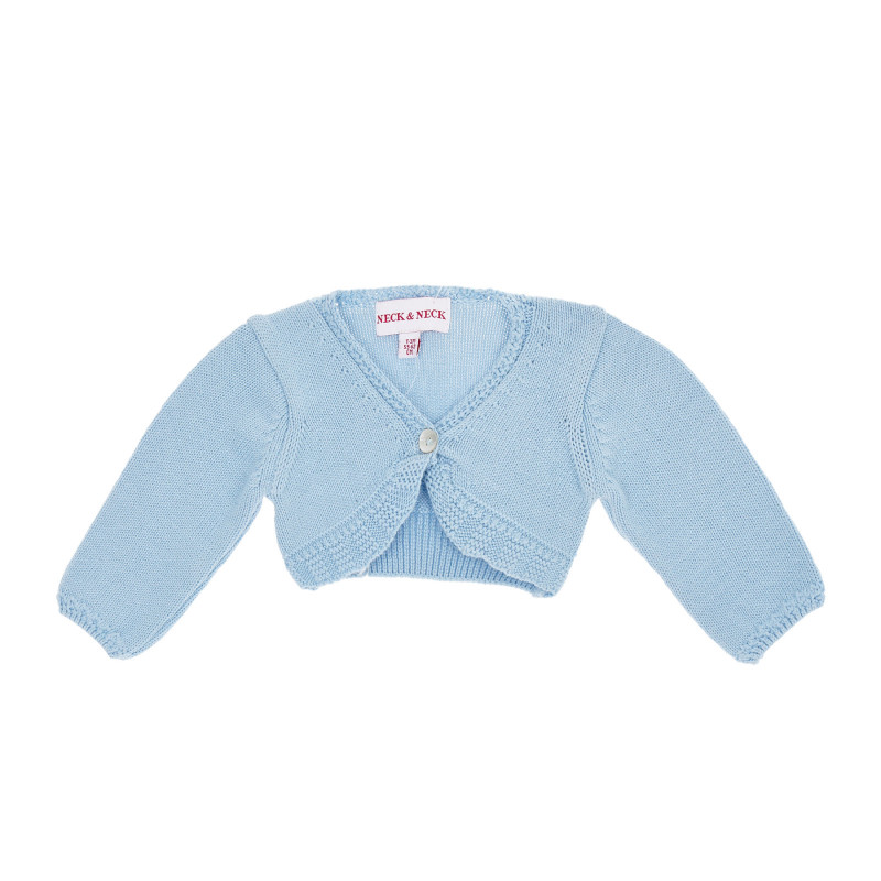 Cardigan tricotat din bumbac pentru bebeluși în albastru pentru fete  174083