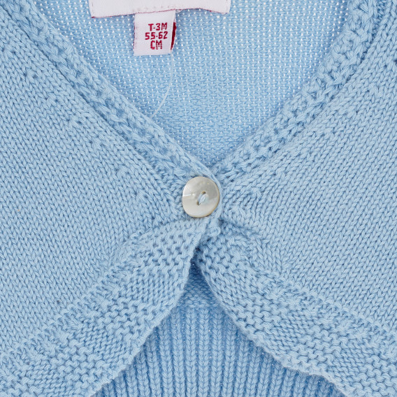 Cardigan tricotat din bumbac pentru bebeluși în albastru pentru fete Neck & Neck 174084 3