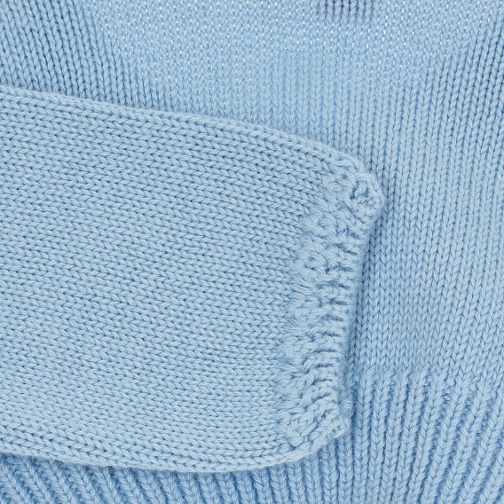 Cardigan tricotat din bumbac pentru bebeluși în albastru pentru fete Neck & Neck 174085 4