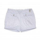 Pantaloni scurți, din bumbac, pentru fete, albi Tape a l'oeil 175049 