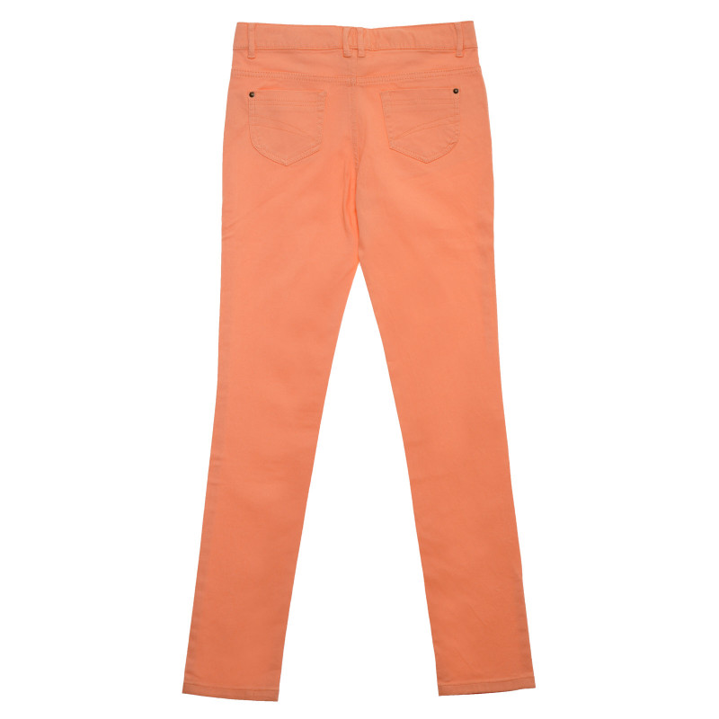 Pantaloni din bumbac de culoare corai pentru fete.  175088