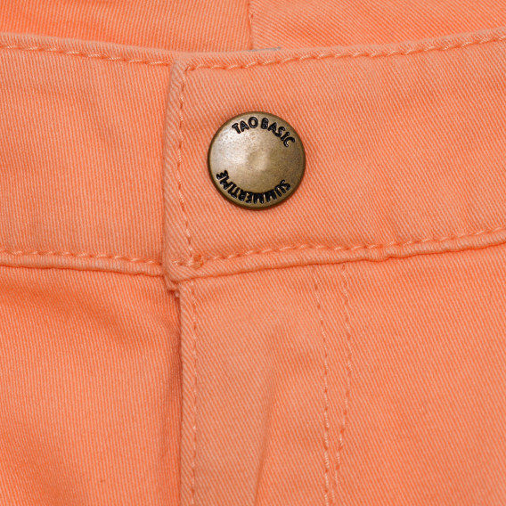 Pantaloni din bumbac de culoare corai pentru fete. Tape a l'oeil 175091 2