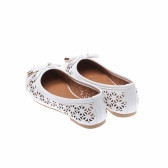 Pantofi balerini cu panglică albă Friboo 17510 2