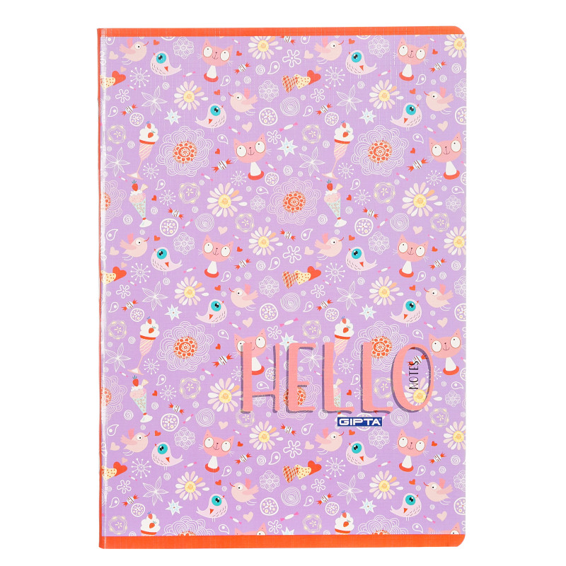 Notebook Hello, A 4, 60 coli, rânduri largi, violet  175141