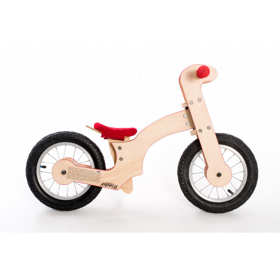Bicicletă de echilibru din lemn, Crin, 12 ", culoare: roșu Pippello Bikes 175628 