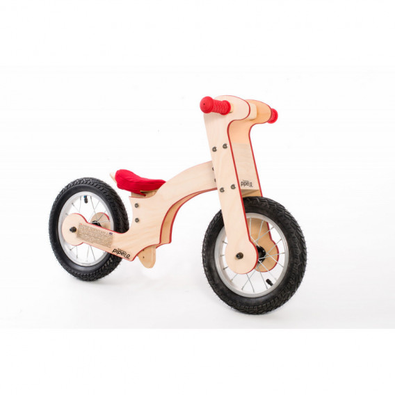 Bicicletă de echilibru din lemn, Crin, 12 ", culoare: roșu Pippello Bikes 175629 2
