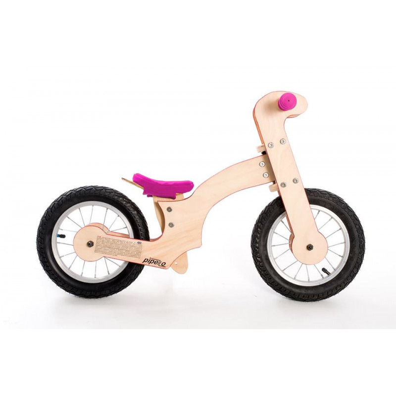 Bicicletă de echilibru din lemn, Crin, 12 ", culoare: roz  175634