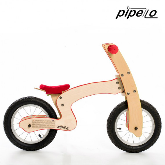 Bicicletă de echilibru din lemn, Z, 12 ", culoare: roșu Pippello Bikes 175637 