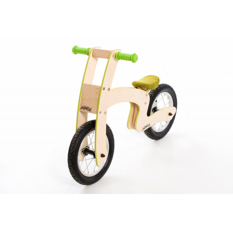 Bicicletă de echilibru din lemn, Z, 12 ", culoare: verde  175638