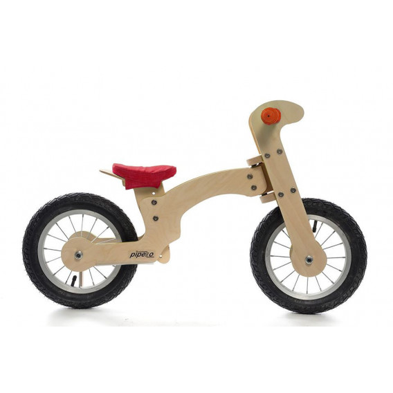 Bicicletă de echilibru din lemn, Pipello, 12 , culoare: roșu Pippello Bikes 175642 