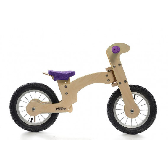 Bicicletă de echilibru din lemn, Pipello, 12 , culoare: violet Pippello Bikes 175645 