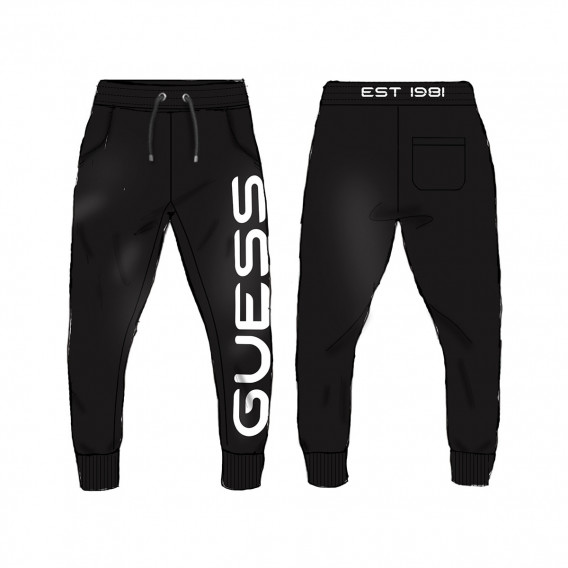 Pantaloni sport cu logo-ul mărcii pentru băieți, negru Guess 175646 2
